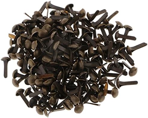 Fenteer 200pcs Mini Decorative Round Head Split Pins Metal Brads Paper Fasteners for Scrapbooking Paper Craft Office Stationery, Bronze