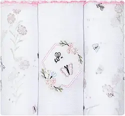 Fralda Papizinha Bordada e Estampada 3un, Floral