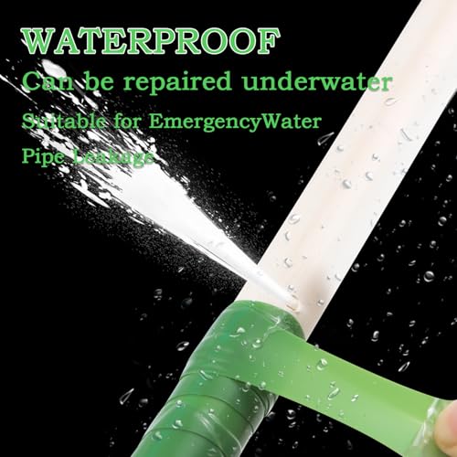Image of Self Fusing Silicone Tape 1 in x 5' Green Waterproof Rubber Leak Proof Sealing Rubber Self-amalgamating Tape for Emergency Hot and Cold Water Pipe Repairs and Tool Fixation