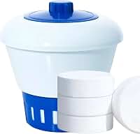 Clorador + 1 kg Cloro Pastilha para Piscina - 5 Pastilhas de 200g + Dosador de Cloro Flutuante