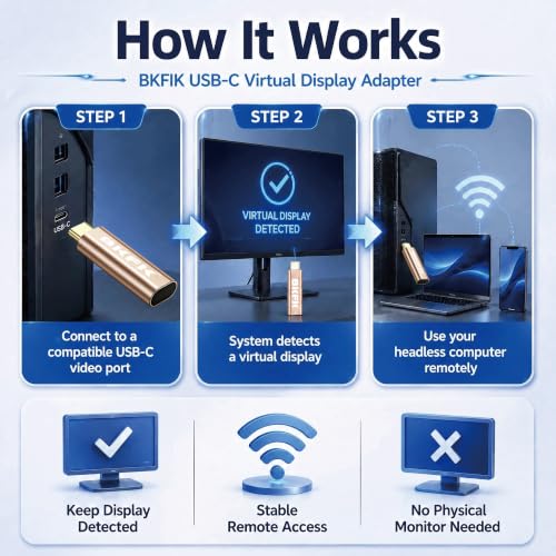 Image of 4K hdmi Dummy Plug - Display to hdmi Adapter, Luna Display Virtual Window for Home-edid Emulator-Dummy, displayport Headless dummie dongle120Hz (Type-C-JIN)