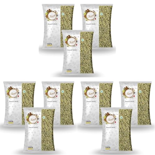 Image of Chounk Premium Whole Fennel Sauff Seeds - 300g (Pack of 9) | Natural Big Fennel Seeds | Moti Saunf with No Preservatives & No Additives | Fresh and Natural Badishep Sompu Variyali | Mouri Saunf