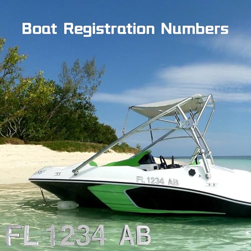 16 PCS Boat Registration Numbers & Letters - Custom Marine Grade Chrome Emblems - Perfect for Both Sides - Boat Numbers & Letters, Stickers
