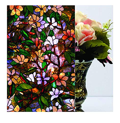 Image of ELTON Vinyl 3D Window Door Sticker, 24 x 240 Inches, Green-Self-Adhesive