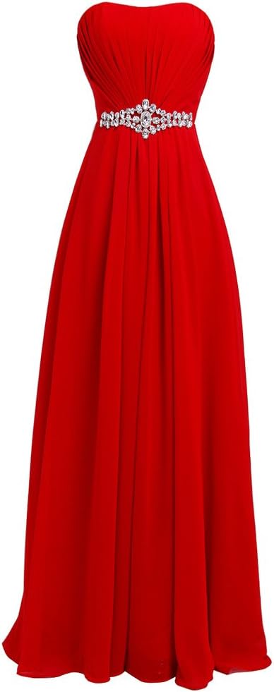 FAIRY COUPLE Women's Strapless Lace up Back Bridesmaid Evening Formal Maxi Dresses
