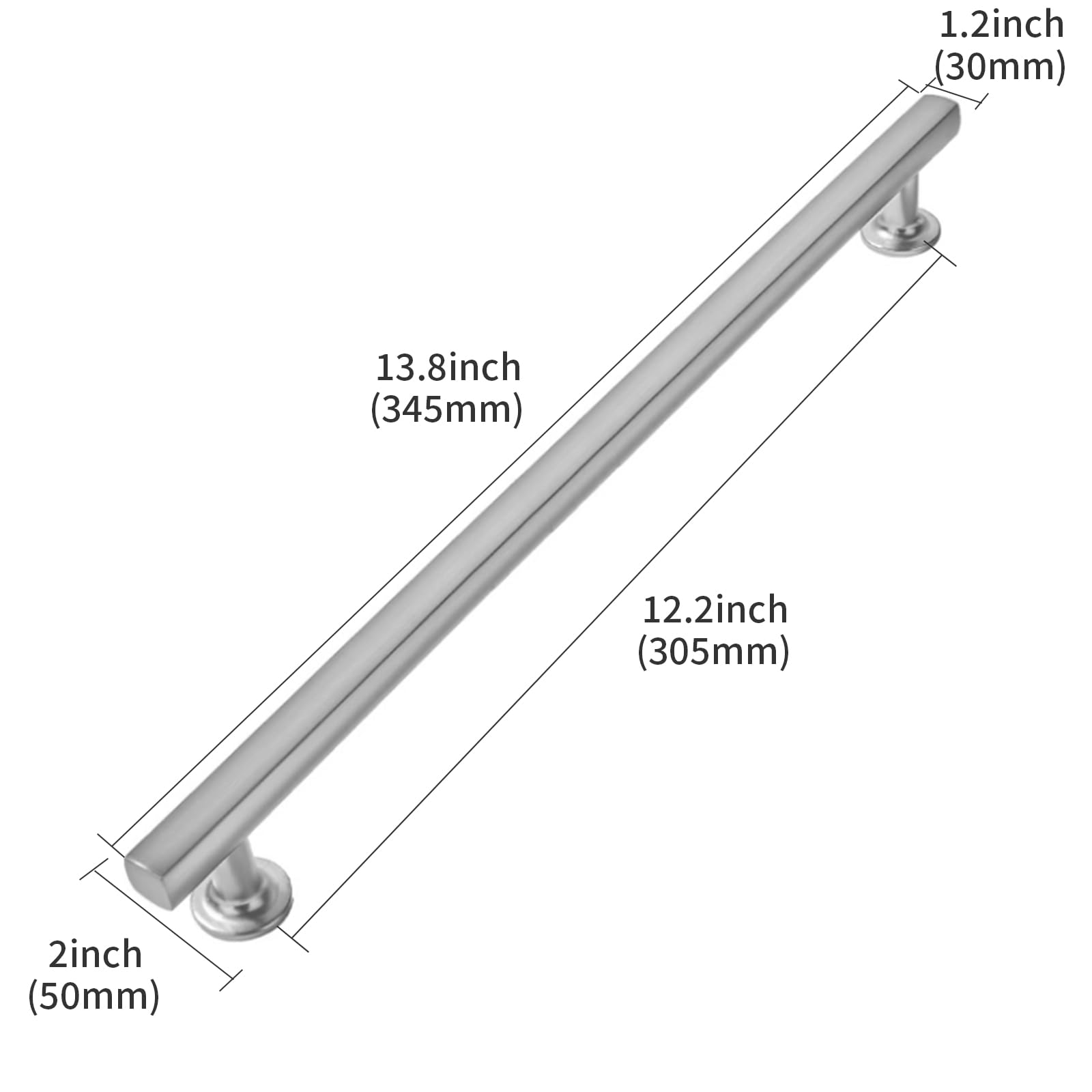 KHTUMEWARE-297 Brushed Nickel Appliance Pulls CTC 12 in (305 mm) in Brushed Nickel — KHTUMEWARE