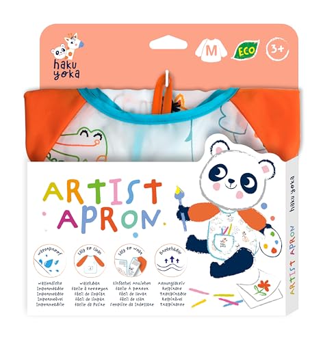 Haku Yoka Artist Apron, Cute Animals Theme, Impermeable, Easy to Clean Apron for Boys and Girls Size Small, 3-5 Years - Image 2