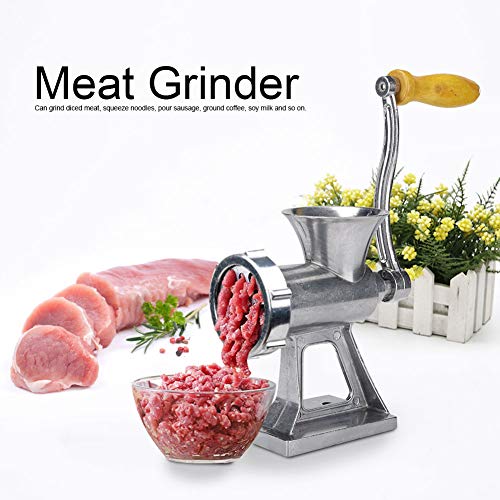 Kitchen Meat Grinders Household Kitchen Manual Meat Grinder Hand Crank Meat Vegetable Mincer Grinding Machine(Silver)