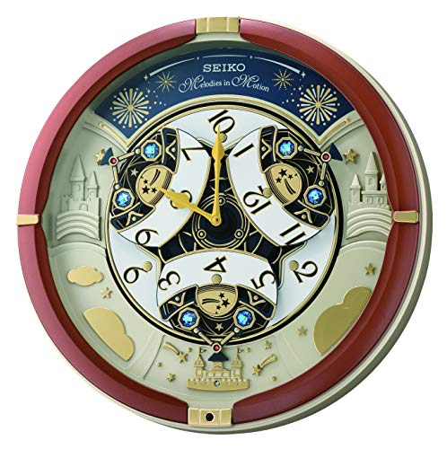 Image of Seiko Elegant Melody in Motion Brown Round Plastic Analog Musical English Numbers Home Decor Wall Clock (Size: 39 x 9.6 x 39 CM | Weight: 2100 gram | | Color: Brown)