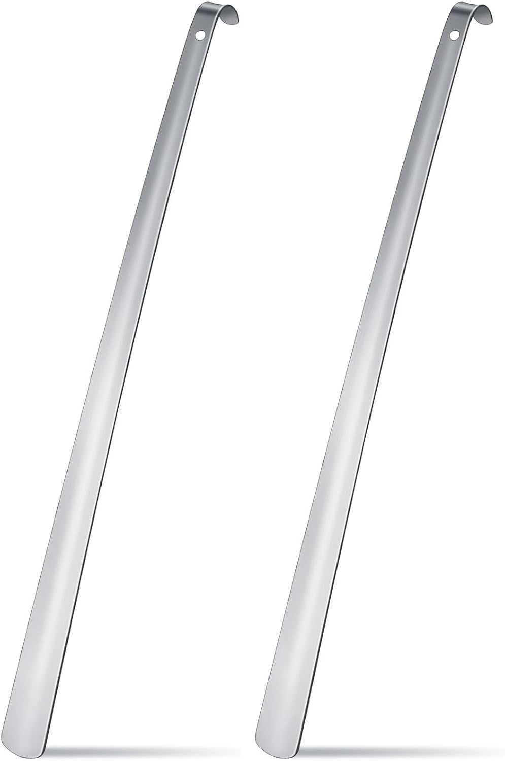 Geelin 2 Pcs 31.5'' Extra Long Handled Shoe Horn, Metal Shoehorn for Men and Women, Multifunctional Stainless Dressing Sticks for Elderly Disabled Limited Mobility, Standing Reach Assist for Seniors