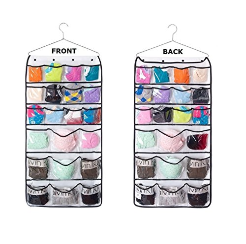 Suntour Colgador Organizadores de Doble Cara Bra Ropa Interior Calcetines Corbatas Almacenamiento 42 Bolsillos