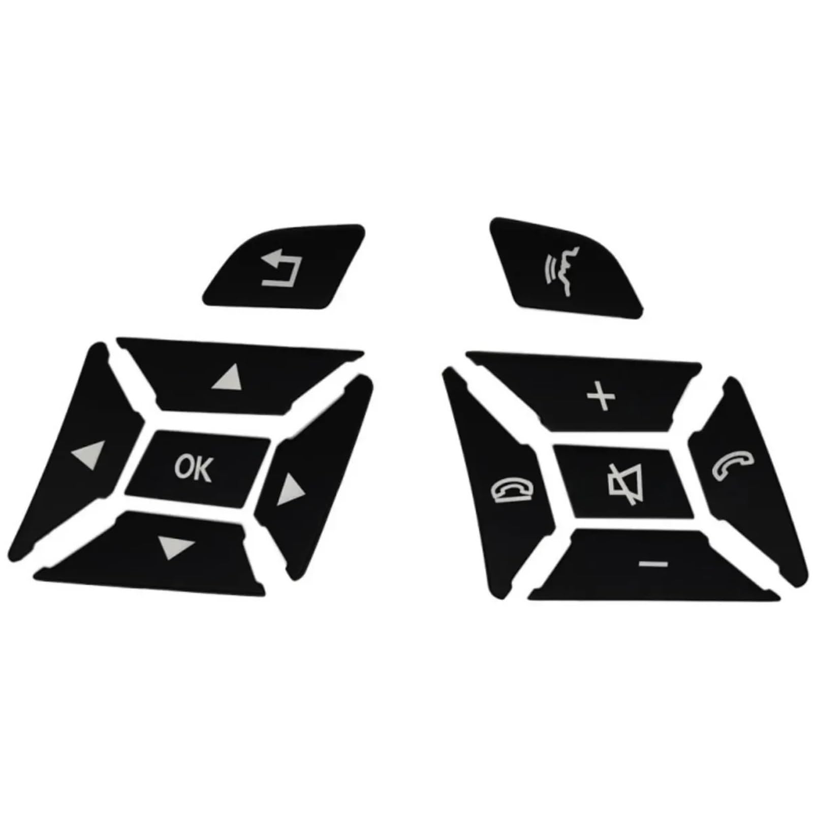 Dash Button Stickers Compatible with Benz for W176 for W246 W212 W204 Car Steering Wheel Button Cover Trim Switch Decoration(Black)