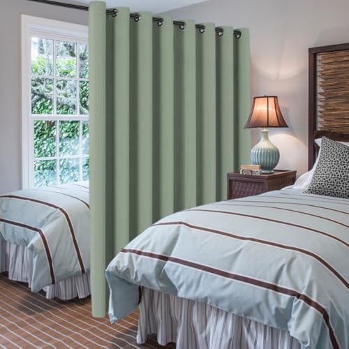 Image of H.VERSAILTEX Blackout Patio Curtains 100 x 108 Inches for Sliding Door Extral Wide Blackout Curtain Panels Thermal Insulated Room Divider - Grommet Top, 9' Tall by 8.5' Wide - Cyan