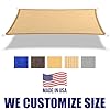 HOMA 9' x 12' Beige Rectangle Sun Shade Sail Canopy, 95% UV Blockage Awning Shelter Fabric Cloth Screen for Patio Outdoor Backyard - Heavy Duty Commercial Grade (Custom Size - Made in USA) #1