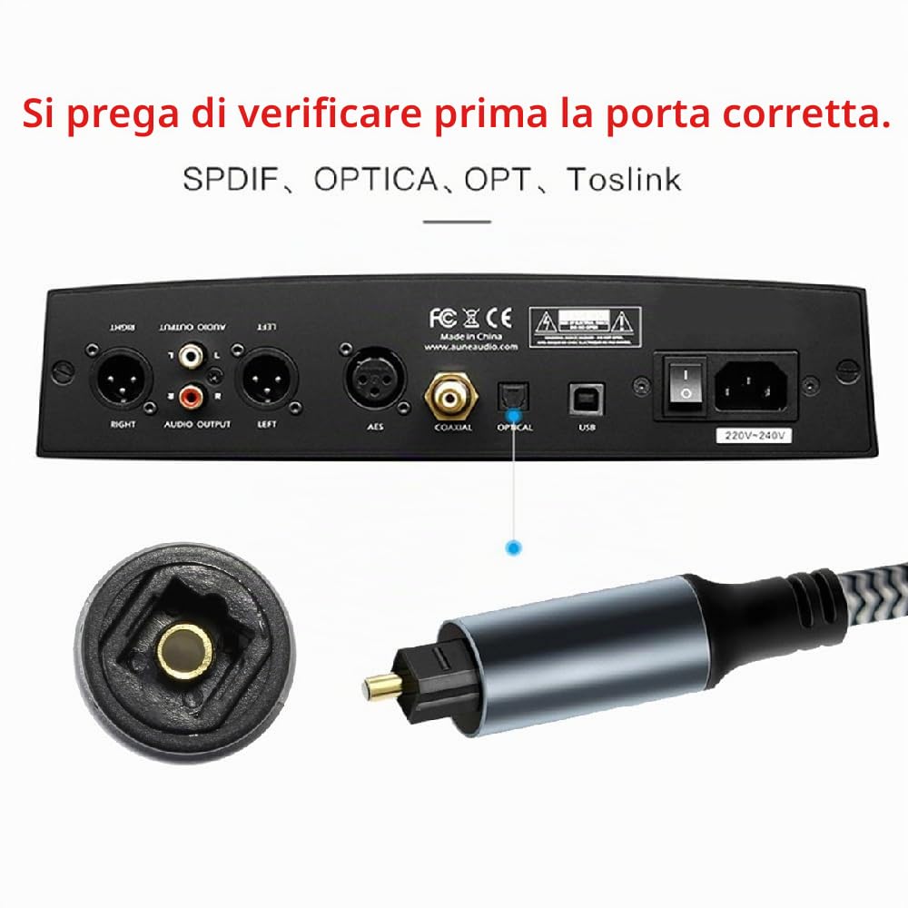 cablecc Cavo audio ottico USB-C a SPDIF, cavo audio ottico digitale USB C maschio a Toslink maschio per laptop e desktop, 1,8 m