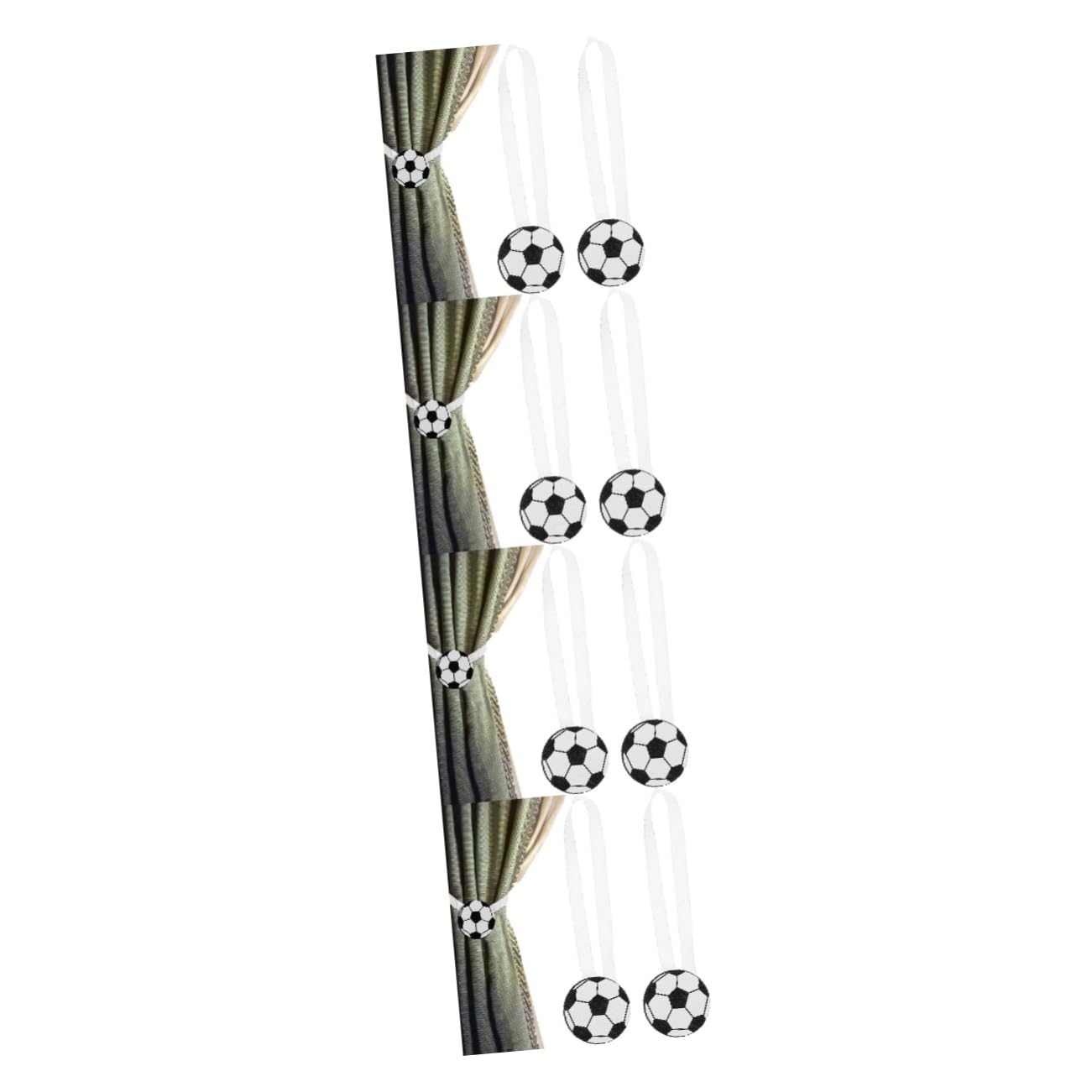 ABOOFAN 8 Pièces Boucle de Rideau de Dessin animé Clip de Boucle de Rideau Crochets de Rideau de Football Agrafe Salon aimants Fermoir de Rideau créatif Cordes de Rideaux de fenêtre Bois