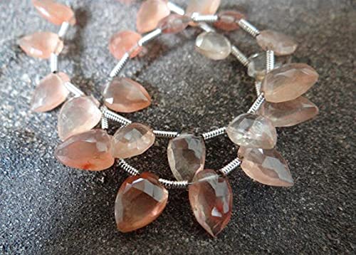 Quartz pêche LKBEADS en briolette facettée pour création de bijoux de créateur chic
