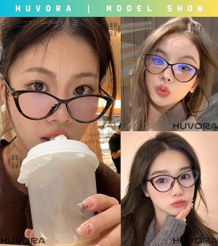 Image of WAVE Cat Eye UV400 Protection Sunglasses for Women Stylish - Chic UV Protected Retro Woman Shades - Korean Designer Trendy Branded Metal Hinge Frame - Cateye Goggles