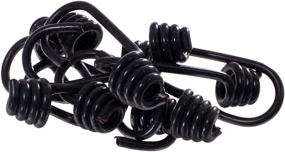 Wire Bungee Cord Hooks – Shock Cord – 10 Pack – Black Plastic Coated – For Boating, Camping, Auto, and Outdoor Uses (3/8 Inch) image 4