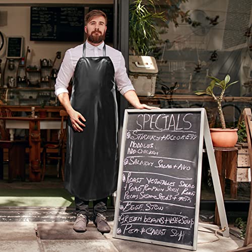 Didiseaon Delantal industrial resistente para limpieza de cocina, carpintería, color negro, diseño sin mangas, protege contra el agua, aceite y productos químicos - imagen 5