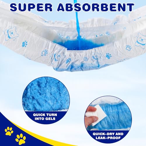 Image of XPCARE 50 Count Disposable Male Dog Diapers, Male Dog Wraps,Super Absorbent Leak-Proof Fit (X-Small) (Pack of 3)
