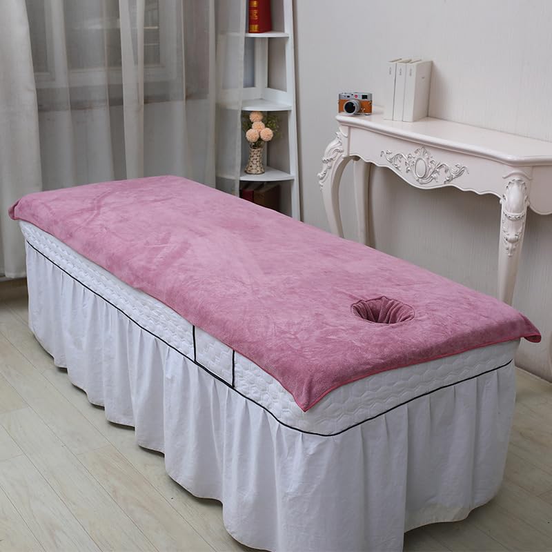 Toalla de baño Belleza Gran tamaño, Cama salón Belleza, Grande con Orificio Abierto, Masaje Masaje, Especial, sábana, Absorbente 100 * 200 cm, Grosor Medio