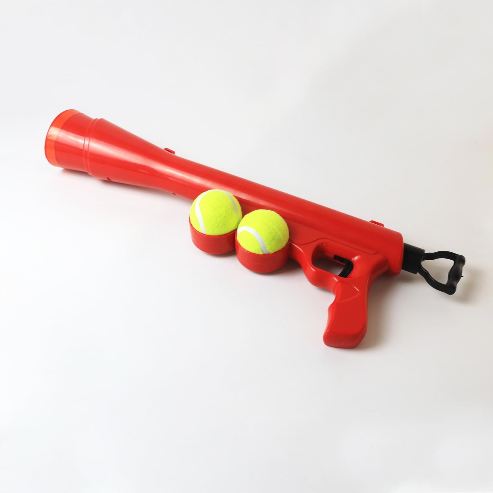 Lanceur de balles pour chien pour animal de compagnie, lanceur de balles pour chien avec 2 balles de tennis et bandoulière, 59,4 cm, longue portée de 59,4 cm, jouet pour toutes les races