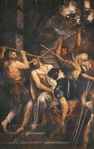 Toile Le Christ couronné d'épines Tiziano Vecelli pour habiller un grand mur vide 60x90cm