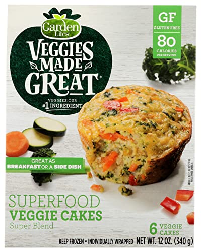 Veggies Made Great Superfood Veggie Cakes, Super Blend, 80 Calories per Serving, Kosher, Gluten Free, 12 Ounce (Pack of 8)