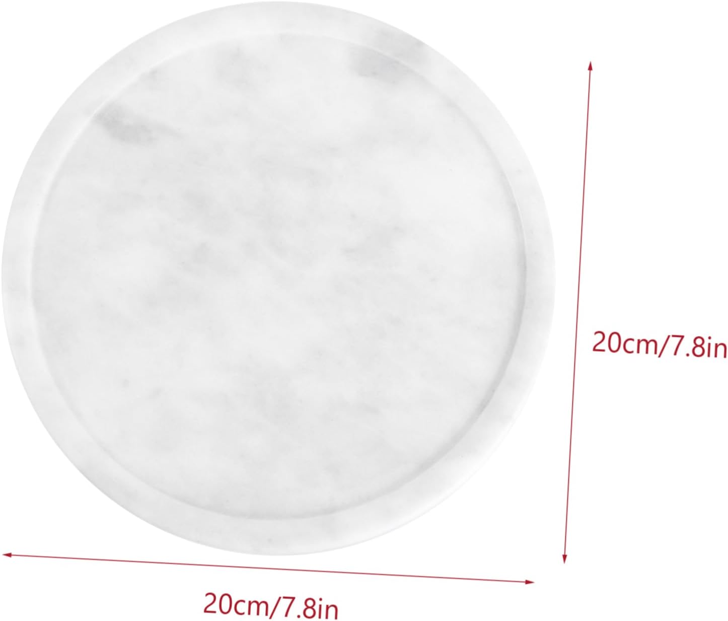 OUNONA Natural Marble Dessert Plate Small Round Tray for Snacks Jewelry and Dried Fruits Premium Grey Marble Elegant Design for Home Decor and Parties