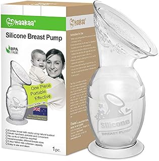Haakaa Breast Pump Breastfeeding Manual Milk Pump with Suction Base 100% Food Grade Silicone BPA PVC and Phthalate Free (5oz/150ml)