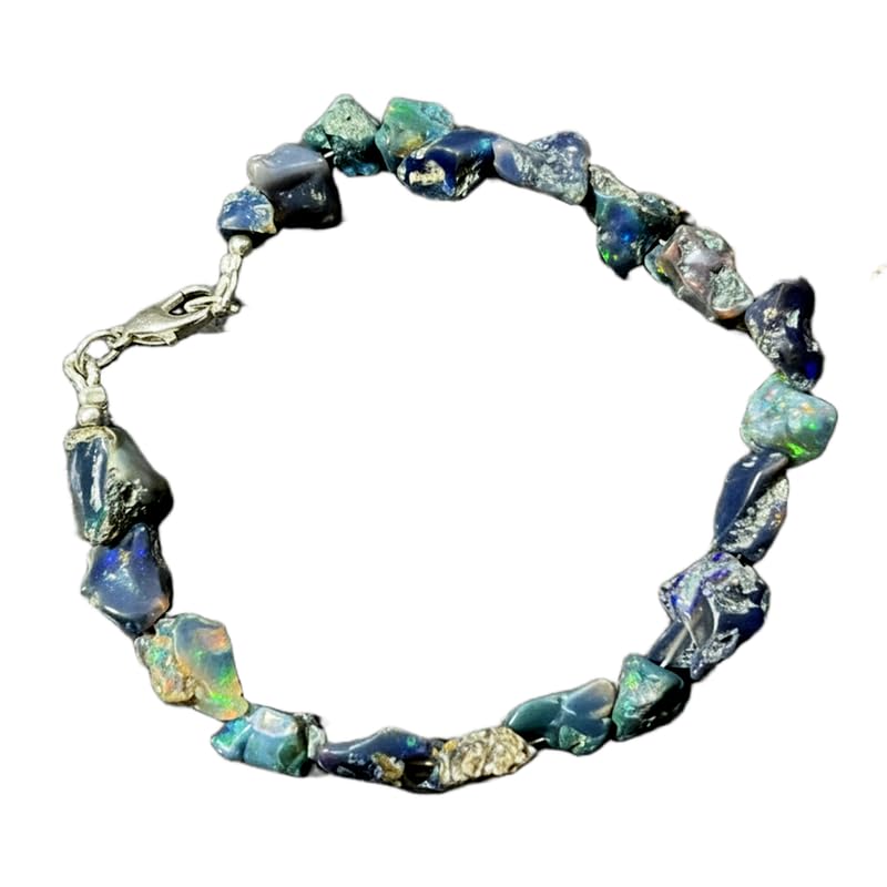 Bracelet en opale noire fait main, le cadeau idéal en pierres précieuses
