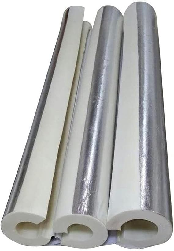 Self Adhesive Foam Pip,Weatherproofing Pipe Coverings,Embossed Aluminum Foil Waterproof Heat Resistant Thermal Barrier,Wall Thickness 30mm (1.18in), for Winter Cold Hot Water Pipe