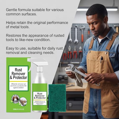 Rust Remover & Protector Spray - 10.14 fl oz con 1 Esponja miniatura 2