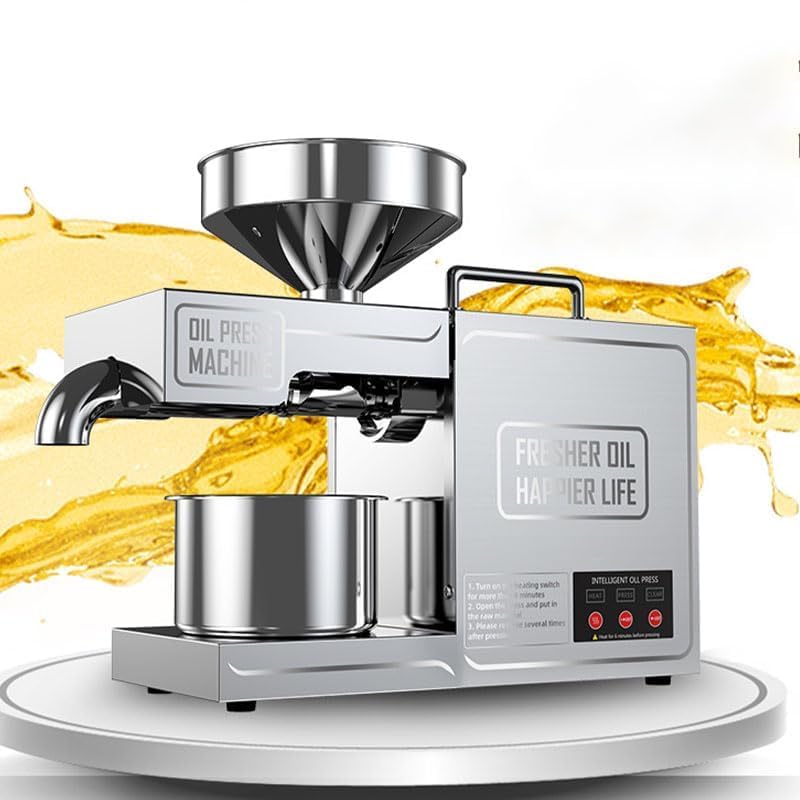 WOTZOV Máquina Automática De Prensado De Aceite De 1000 W | Extractor De Aceite Comercial De Prensado En Caliente Y En Frío para Frutos Secos, Semillas Y Aceitunas | Máquina Eléctric