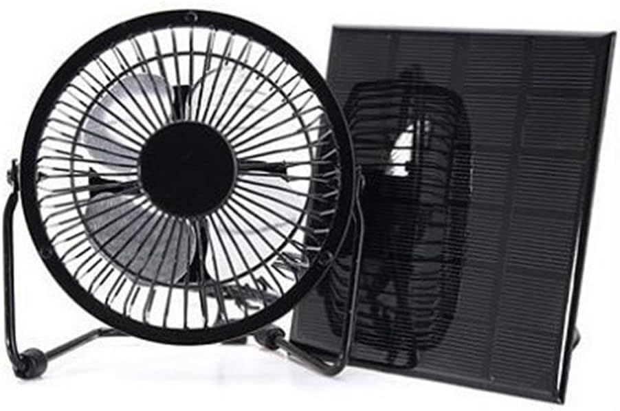 Solar Panel Fan Kit, 5.2W 6V Polycrystalline Silicon Panel with 8 Inch USB Fan for Pet House Greenhouse Chicken Coop Shed Window Exhaust System