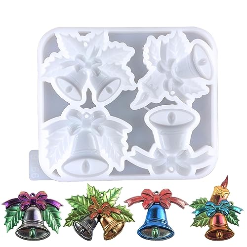 Dirfuny Bell Mold, Resin Casting Silicone Mould, Making Home Decor Crafts for Cakes, Chocolate, Candies