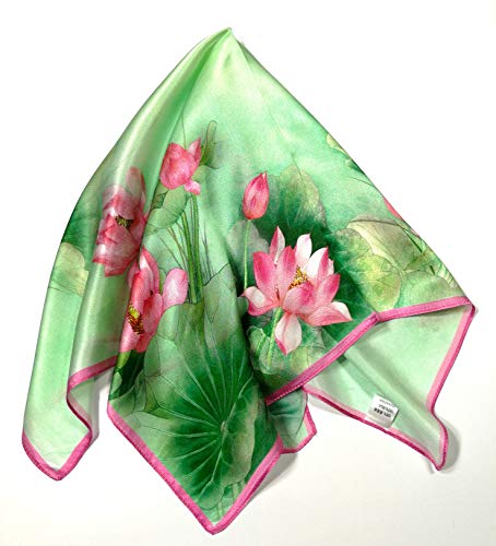 Shanlin Unisex 100% Mulberry Silk Square Scarf in Gift Box (21”x21”)2