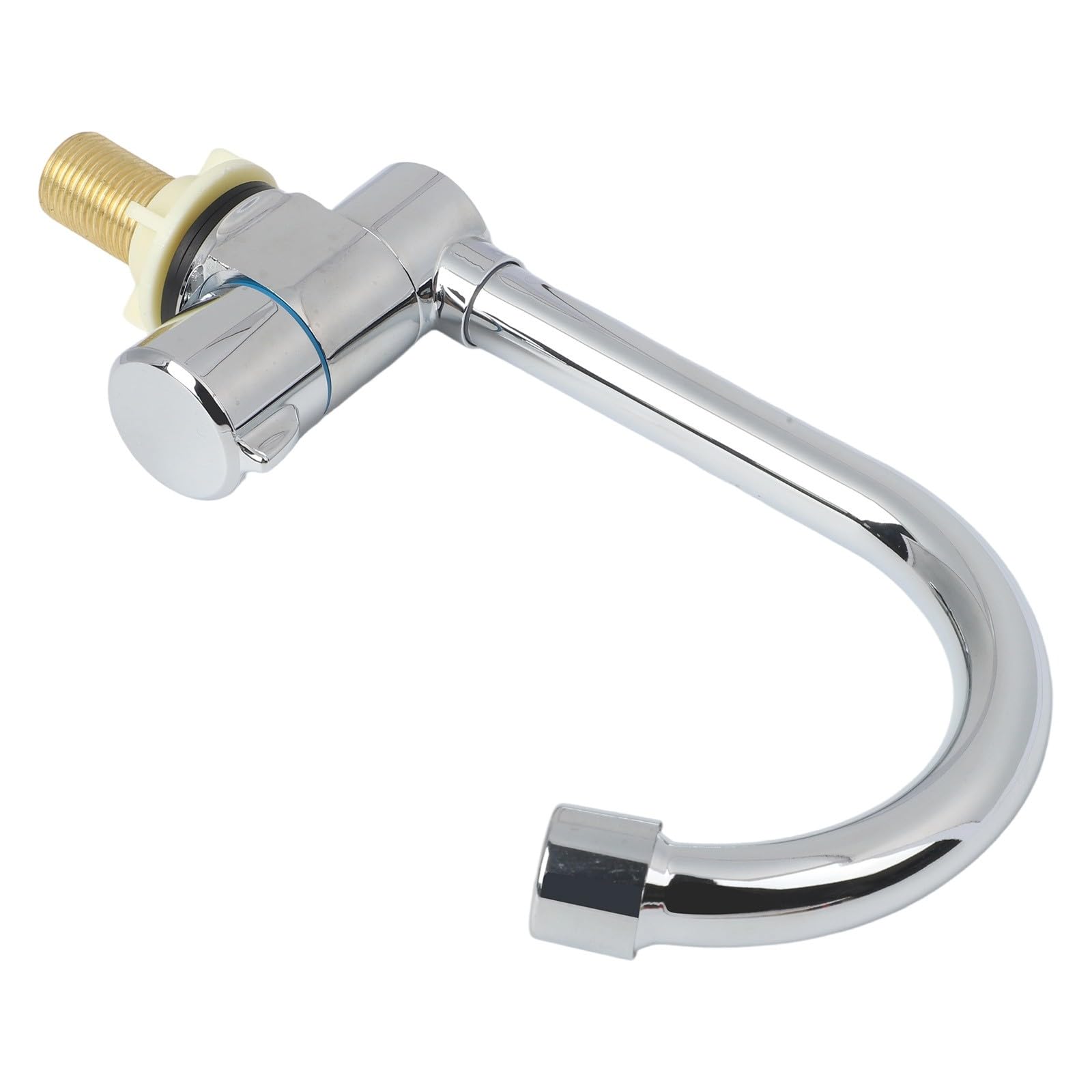 Robinet d'évier pliable pour camping-car rotatif à 360° pour acier inoxydable G1/2 filetage eau froide simple avec finition chromée pour camping-car, yacht, cuisine