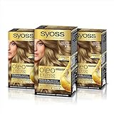 Syoss Oleo Intense - Tinte 7-10 Rubio Natural – Coloración permanente Sin Amoníaco – Cobertura profesional de canas – Resultados de peluquería (Pack De 3)