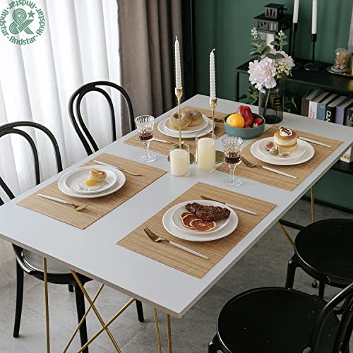 ANDSTAR-Set-of-8-Pcs-Bamboo-Placemats-Sushi-Rolling-Mat-Japanese-Style-Natural-Anti-Slip-Washable-Heat-Resistant-Table-Mats-for-Dining-Room-and-KitchenBrown ANDSTAR Set of 8 Pcs Bamboo Placemats Sushi Rolling Mat Japanese Style Natural Anti Slip Washable Heat Resistant Table Mats for Dining Room and KitchenBrown