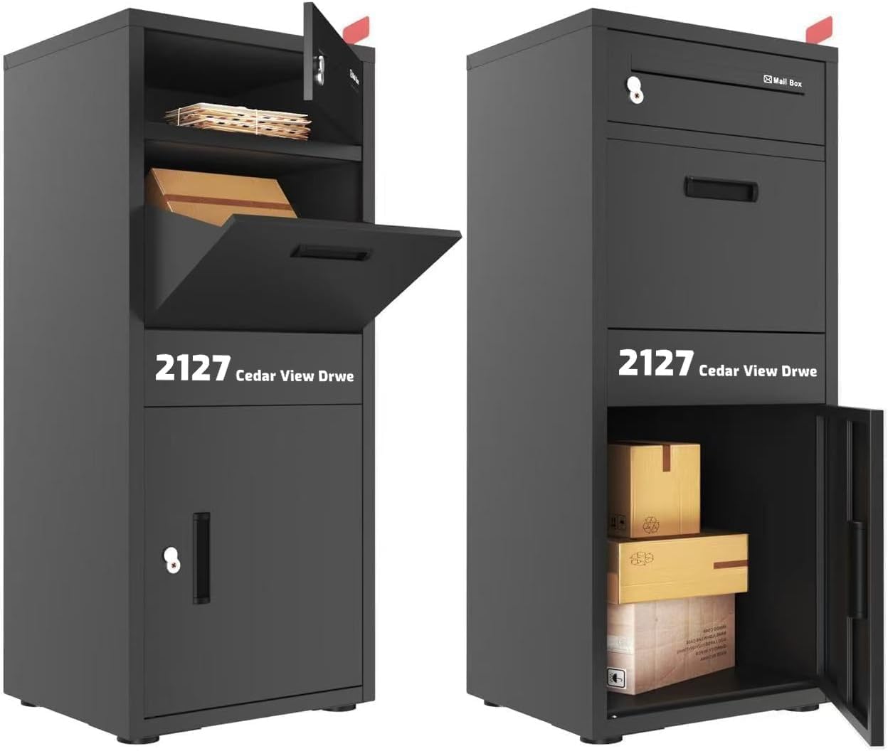 Package Delivery Boxes for Outsides with Large Storage, Outdoor Parcel Drop Boxes with Lock,Anti-Theft Parcel Mailbox Suitable for Home/APT/Office/Shop (15.2" *17" *40")