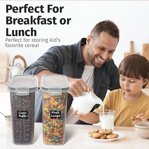Image of Shazo 2 Pack (6.3L / 213OZ) EXTRA Large Airtight Food Storage Cereal Containers for Bulk Food Storage BPA-Free Plastic Container, Pantry Organization and Canister for Rice, Pasta, Sugar & Flour