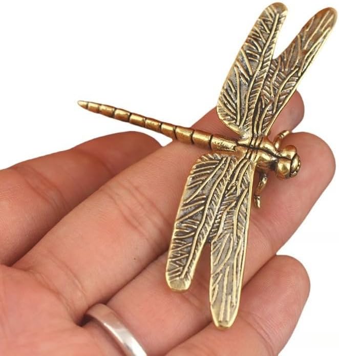 Brass Dragonfly Butterfly Bee Figurines – Mini Metal Insect Collection Ornaments for Home Desk Decor (style1) — view 2