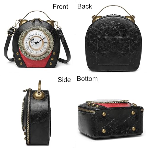 Image of Women PVC Clock Shaped Handbag Crossbody Shoulder Bag Clock Purse