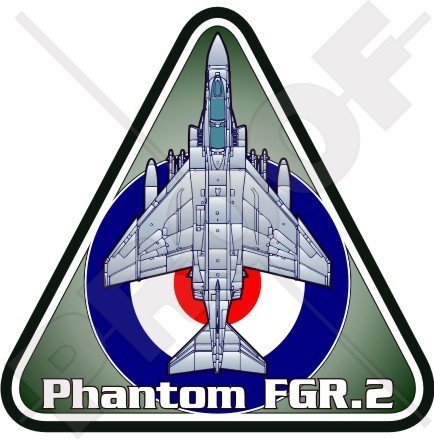 F-4 Phantom FGR Mk.2 F-4M RAF FGR2 British Royal Airforce UK 3,7" (95mm) Vinyl Sticker, Decal