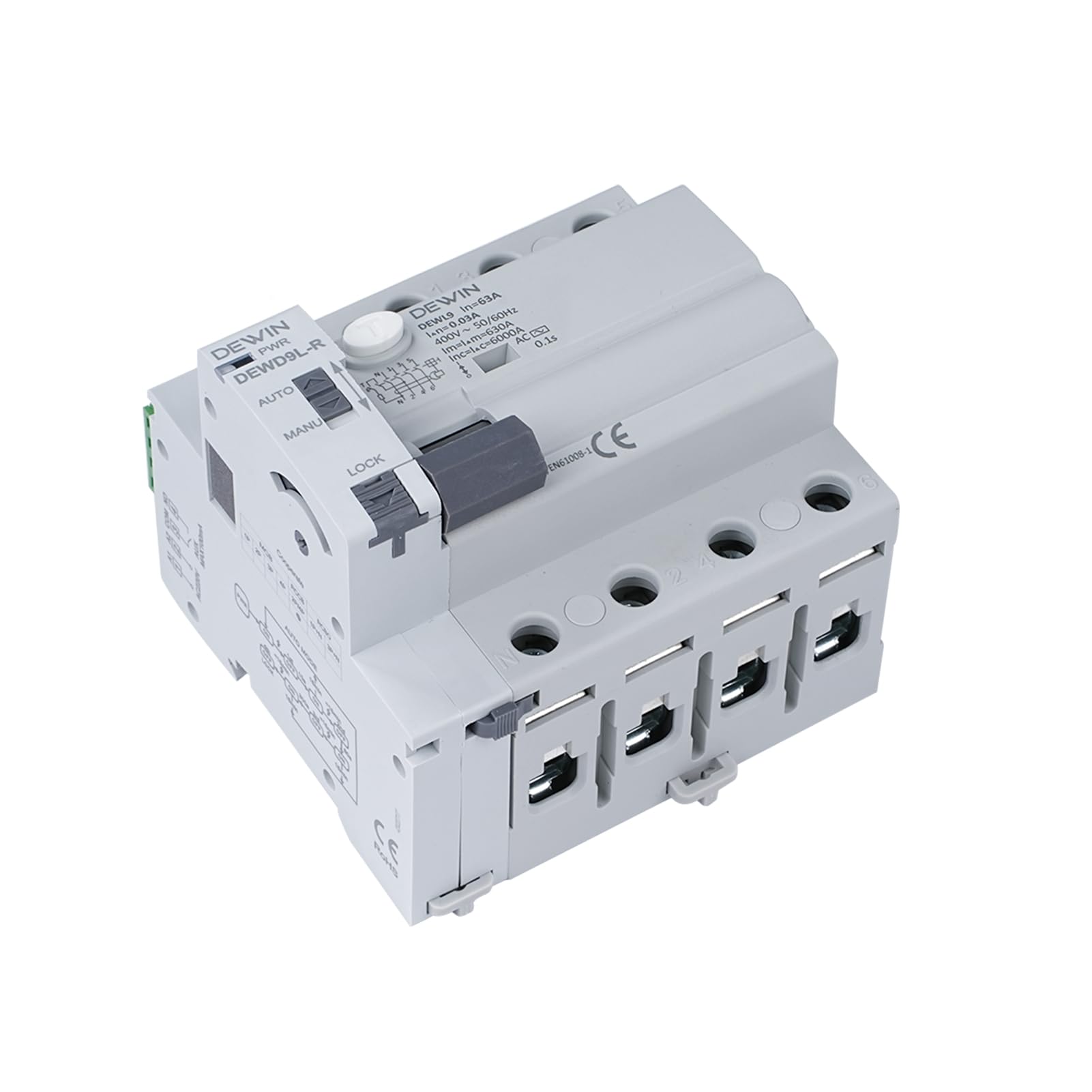 Differenziale Riarmo Automatico, 4P 63A 30ma 400V Salvavita con Riarmo Automatico RCCB Interruttore Differenziale a Riarmo Automatico Salvavita Interruttore di Protezione da Perdite