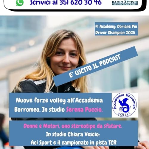 Puntata del 27 novembre - Accademia Borromeo (Serena Puccio) - Donne e Motori - Chiara Vescio