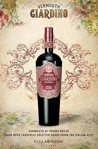 Villa Massa Giardino Tradizionale Rosso Wermut 16% (1x0,7l), ein traditioneller Vermouth di Torino Rosso, hergestellt aus sorgfältig ausgewählten Pflanzen aus den italienischen Alpen