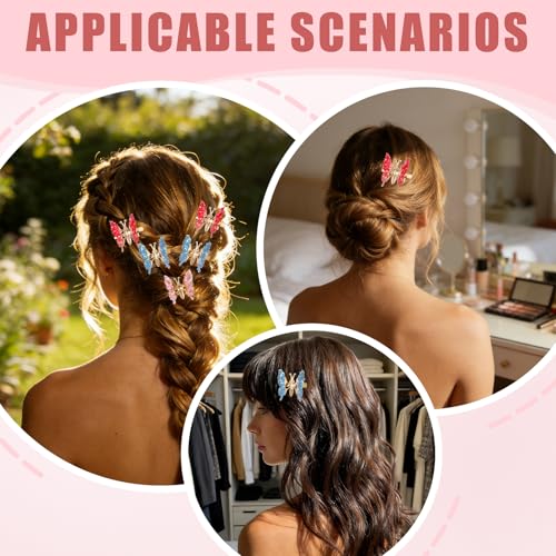 Pinzas para cabello mariposa metálicas doradas 12 pzas miniatura 5